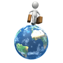 Traveler Walking on Globe PowerPoint Animation layout preview.