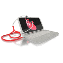 Heart Laptop PowerPoint Animation layout preview.