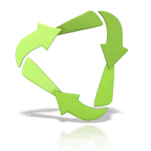 Recycled Arrows Rotate PowerPoint Animation layout preview.