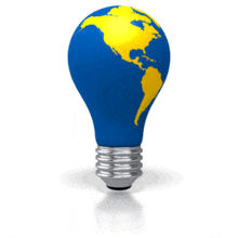 Light Bulb World Map Revolve PowerPoint Animation layout preview.