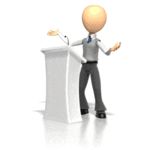 Podium Speech PowerPoint Animation layout preview.