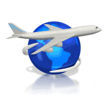 Flying Around World PowerPoint Animation layout preview.