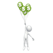 Money Balloon Ride PowerPoint Animation layout preview.