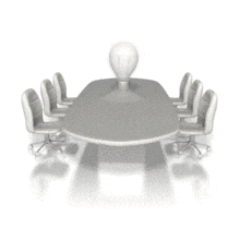 Conference Table Meeting Idea PowerPoint Animation layout preview.