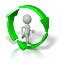 Stick Figure Running Green Arrows PowerPoint Animation layout preview.