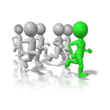 Green Leader Running The Race PowerPoint Animation layout preview.