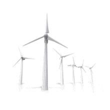 Group Of Wind Turbines Spinning PowerPoint Animation layout preview.