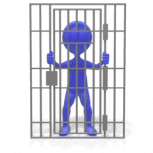 Stick Figure Behind Bars PowerPoint Animation layout preview.