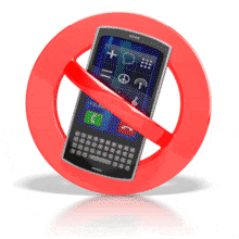 No Cell Phones PowerPoint Animation layout preview.
