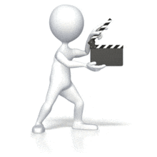 Stick Figure With Clap Board PowerPoint Animation layout preview.