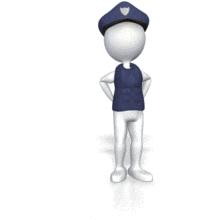 Stick Figure Showing Police Badge PowerPoint Animation layout preview.