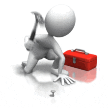 Stick Figure Handyman Pounding Nail PowerPoint Animation layout preview.