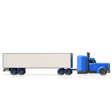 Semi Truck Driving Side PowerPoint Animation layout preview.