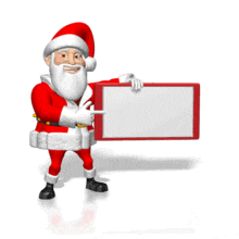 Santa Pointing at Small Blank Sign PowerPoint Animation layout preview.