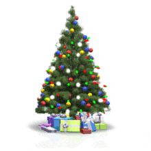 Christmas Tree Lights Flickering PowerPoint Animation layout preview.