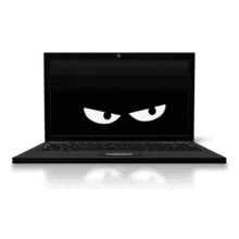 Black Laptop Spy Watching PowerPoint Animation layout preview.