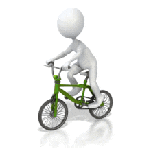 Stick Figure Pedaling a Bmx Bike PowerPoint Animation layout preview.