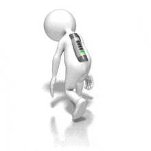 Stick Figure Walking With Low Battery PowerPoint Animation layout preview.
