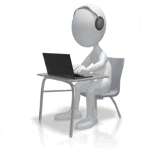 Stick Figure Learning Online PowerPoint Animation layout preview.