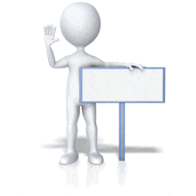 Stick Figure Waving with Sign PowerPoint Animation layout preview.