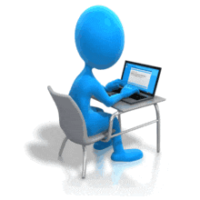 Stick Figure Working Laptop Desk PowerPoint Animation layout preview.