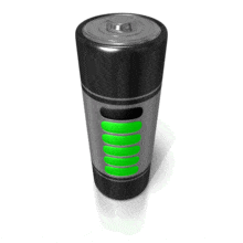 Battery Level Going Up and Down PowerPoint Animation layout preview.