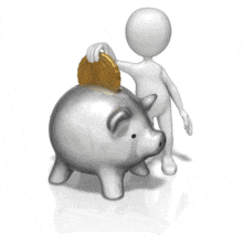 Putting Gold Coin Into Piggy Bank PowerPoint Animation layout preview.
