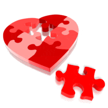 Heart Puzzle Piece Missing PowerPoint Animation layout preview.
