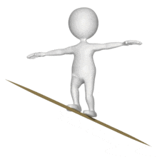 Stick Figure Walking On Tightrope PowerPoint Animation layout preview.