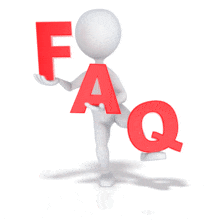 Stick Figure Holding F A Q letters PowerPoint Animation layout preview.