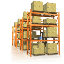 Warehouse Reach Truck Moving Pallets PowerPoint Animation layout preview.