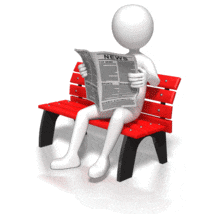 Stick Figure Reading Newspaper PowerPoint Animation layout preview.