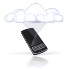 Mobile Device Cloud Download PowerPoint Animation layout preview.