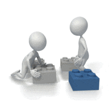 Stickman Building Blocks - Non Looping PowerPoint Animation layout preview.