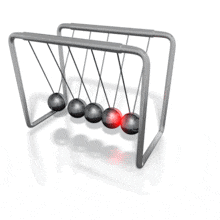 Kinetic Pendulum Swinging Newtons Cradle PowerPoint Animation layout preview.
