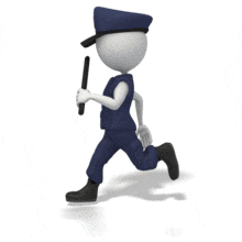 Police Officer Running PowerPoint Animation layout preview.