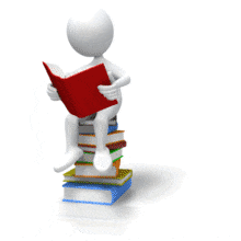 Sitting On Books Reading PowerPoint Animation layout preview.
