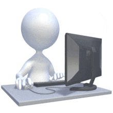 Working On Computer PowerPoint Animation layout preview.
