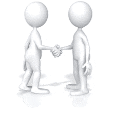 Stick Figures Hand Shake PowerPoint Animation layout preview.