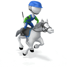 Stick Figure Jockey Riding Horse PowerPoint Animation layout preview.