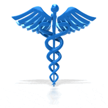 Caduceus Rotating Blue Medical Health Sy PowerPoint Animation layout preview.