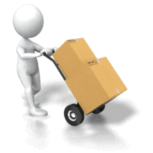 Stick Figure Hauling Boxes PowerPoint Animation layout preview.