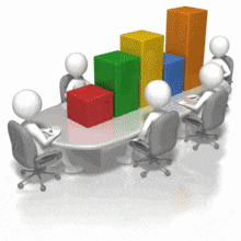 Bar Graph Conference Table PowerPoint Animation layout preview.