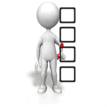 Stick Figure Drawing Four Check Marks PowerPoint Animation layout preview.