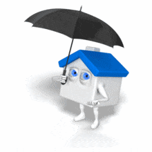 House Holding Umbrella PowerPoint Animation layout preview.