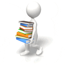 Stick Figure Carrying Books PowerPoint Animation layout preview.
