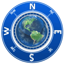Earth Compass Rotate Strait On Look PowerPoint Animation layout preview.