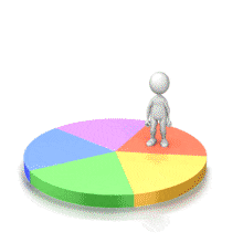 Pie Chart Stick Figure Runner PowerPoint Animation layout preview.