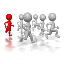 Losing The Race PowerPoint Animation layout preview.