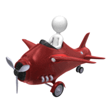 Stick Figure In Plane PowerPoint Animation layout preview.